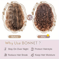 Bonnet de nuit en satin double couche avec bord festonné, taille jumbo, logo personnalisé, extra large, réglable, unisexe, pour adultes, toutes saisons