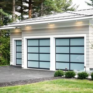 <span class=keywords><strong>Porte</strong></span> de <span class=keywords><strong>garage</strong></span> <span class=keywords><strong>sectionnelle</strong></span> automatique moderne résidentielle, étanche, coupe-vent, en alliage d'aluminium noir et verre trempé, <span class=keywords><strong>prix</strong></span> de gros - Product Image 3