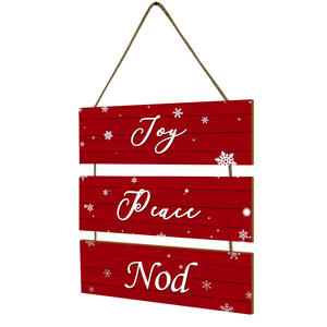 3 زينة عيد الميلاد ريفي ديكور الحائط الخشبي عيد الميلاد علامات عيد الميلاد خمر الثلج شنقا خشبية - Product Image 2