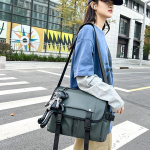 Korean Style Casual Unisex <b>Bag</b> Large Capacity Workwear Outdoor <b>Shoulder</b> <b>Bag</b> PU Leather Commute Travel Crossbody <b>Bag</b> - Product Image 2