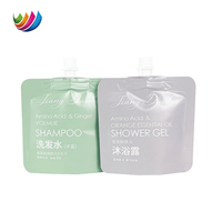 Pochette liquide en plastique personnalisée pochette d'échantillon cosmétique debout de 30ml 50ml pochettes avec bec verseur pour gel douche shampoing