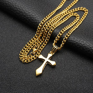 Collier pendentif croix en acier inoxydable 316, moulé, étanche, inaltérable, hypoallergénique, chaîne de collier ALN26030838 - Product Image 4