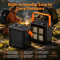 Banco de Energía Solar de 120000mAh/200000mAh y 22.5W con Batería de Litio-Polímero, PVC, 12 Puertos, Luz LED para Camping y Brújula para Emergencias al Aire Libre