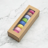 Boîte à macarons personnalisée en gros d'usine avec fenêtre transparente, boîte en papier pour macarons