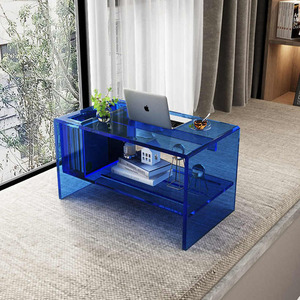 Mesa de centro acrílica moderna con diseño de alféizar flotante, dormitorio <span class=keywords><strong>pequeño</strong></span>, mesita de noche, <span class=keywords><strong>escritorio</strong></span> de ordenador para el hogar, muebles de sala de estar - Product Image 2