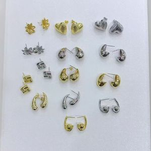 Boucles d'oreilles géométriques asymétriques irrégulières épaisses et uniques en or et boucles d'oreilles à clous en forme de goutte d'<span class=keywords><strong>eau</strong></span> en laiton - Product Image 6