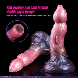 DL-B2011 Alien Cannibal Flower Dildo de Doble Capa de Silicona, Tapón Anal, Estimulador de Punto G para Masturbación Vaginal Femenina, Proveedor de Artículos Sexuales - Product Image 2