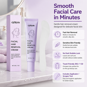 Crème dépilatoire naturelle pour le visage, apaisante et hydratante pour peaux sensibles, sans taches sombres, crème dépilatoire douce, vente en gros - Product Image 3