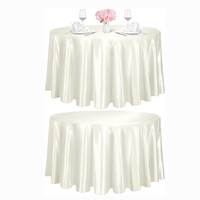 Nappe ronde en satin argenté de 120 pouces, nappe de table de qualité supérieure, brillante et soyeuse, tissu lisse, pour mariage, fête, banquet