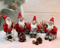 Ensemble de décoration de Noël en peluche Père Noël artisanal sur mesure de 8 pouces - Petit cadeau de Noël pour la décoration de l'arbre