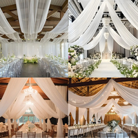 Voilage en tulle polyester aérien pour arche de toile de fond, assorti aux draperies de chaise, tissu élégant pour décoration de mariage, célébrations en extérieur et photos