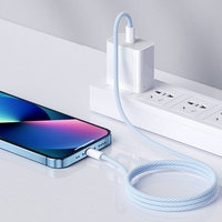 Kabel Data Pengisian Cepat USB C ke Tipe C 2M Kepang 60W 3A untuk iPhone 15