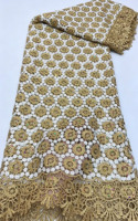 Robe de soirée nigériane 2026 de luxe avec sequins, tissu en dentelle guipure française en tulle africain pour femmes, idéale pour les mariages