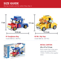 Blocs de construction en plastique relaxants à empiler, Camion et Voiture, 2 styles, 308 307 pièces, Kit de modèle DIY à pression, Transport, 6+