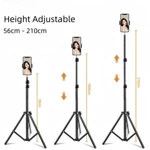 2.1m Live Stream <span class=keywords><strong>Trépied</strong></span> Support de <span class=keywords><strong>téléphone</strong></span> Anneau <span class=keywords><strong>LED</strong></span> Support de lampe Lumière Photographie <span class=keywords><strong>Trépied</strong></span> Support de diffusion en direct <span class=keywords><strong>Trépied</strong></span> - Product Image 4