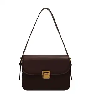 2024 Factory Direct Sale: Chic PU Leather Shoulder Handbag for Women - New Trendy Solid Color Small Square Outdoor Satchel