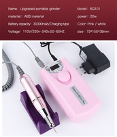 Machine à ongles électrique rechargeable professionnelle portable 30000 tr/min avec un ensemble de forets pour ongles