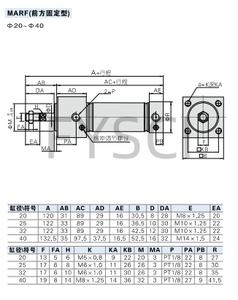 Cilindro Neumático Airtac MARF32X250S, Serie MARF, Montaje de Brida Cuadrada, Mini Cilindro de Doble Acción, Maquinaria de Plástico - Product Image 5
