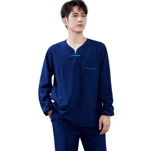 Travail hospitalier gommage uniformes vendeurs en gros grande taille à manches longues mode survêtement médecin infirmière gommages uniformes ensembles à la mode - Product Image 5