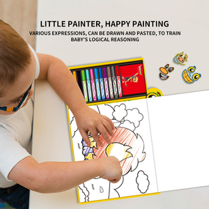 Libro para Colorear Keybaby con Ojos Extraños Personalizados, Bolígrafo <span class=keywords><strong>de</strong></span> Acuarela, <span class=keywords><strong>Caras</strong></span> Divertidas que Cambian <span class=keywords><strong>de</strong></span> Color, Actividad <span class=keywords><strong>de</strong></span> Colorear para Niños Pequeños con Mango - Product Image 4