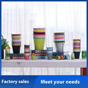 Kẹo Màu Trang Trí Nội Thất Sắt Thùng New Mini Kim Loại Gấp Xô Nhà Máy Chậu Hoa Cho Máy Tính Để Bàn Đầy Màu Sắc Trang Trí Nội Thất - Product Image 2