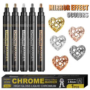 Penna Cromata in Metallo <span class=keywords><strong>per</strong></span> Riparazione Graffi, Pennarello Specchio <span class=keywords><strong>per</strong></span> Colorazione e Evidenziazione Fai-da-Te - Product Image 2