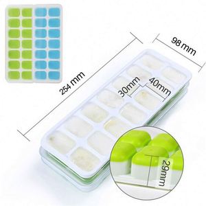 Moldes de silicona para cubitos de hielo de fácil desmolde con tapa extraíble, certificados LFGB, libres de BPA, con cubiertas. - Product Image 2
