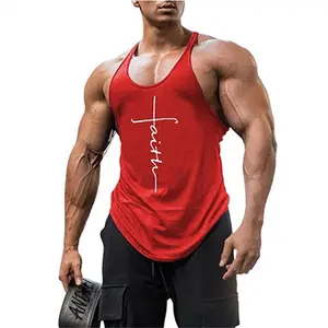 Sommer-Workout Übergröße ärmellos offene Seite Fitnessstudio Baumwolle Polyester Stoff Tanktops für Herren