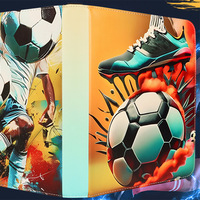 Album de cartes de football personnalisé avec fermeture éclair, 9 pochettes, 4 pochettes en cuir PU pour cartes de sport