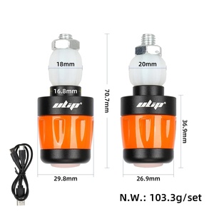 2 PCS Black+Orange Grip <b>Plug</b> Single Side Indicator Handlebar Lamp Smart Safety Warning <b>LED</b> <b>Lights</b> Waterproof Turn Signal <b>Light</b> - Product Image 2