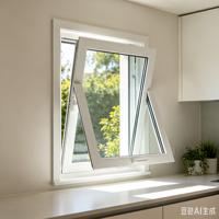 Ventana Moderna con Marco Delgado y Rotura de Puente Térmico, con Mosquitera, Aislada, Abatible, Color Personalizado para Villa Moderna