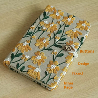Carnet à couverture rigide A6 épais pour étudiant, style vintage rétro, en tissu brodé de fleurs et d'arbres, 100 feuilles, cadeau