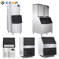 Máquina de Hielo Comercial de Alta Venta con Capacidades de 300KG, 400KG, 500KG y 650KG, Motor Bristol, Compresor, Engranaje, PLC, Rodamiento Central