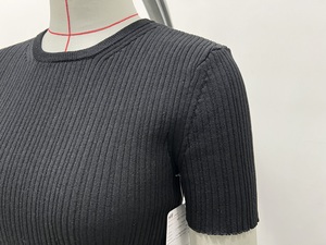 Pull en tricot à manches courtes personnalisé OEM & ODM pour femme, vêtements en tricot à manches courtes pour femme, pull en tricot moelleux - Product Image 5