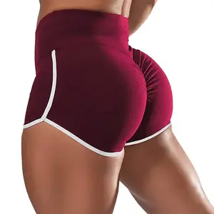 S-5XL plus size women high waist summer elastic short pants women sports fitness tight pocket gym yoga casual short