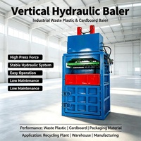 Presse à balles hydraulique verticale pour plastique, machine électrique pour le compactage de films plastiques et sacs tissés en PP pour le recyclage