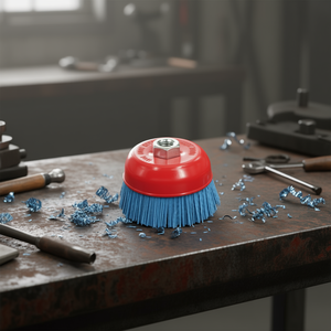 Brosse à tasse en nylon Ttake 180 mm bleue, filetage M14, 12500 tr/min pour le nettoyage des métaux - Product Image 3