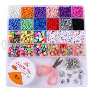 Kit de Joyería DIY: Set de Cuentas de Letras Surtidas con Cordón Elástico y Cierres de Langosta para Hacer Pulseras de la Amistad - Product Image 1