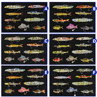 Kit de 9 leurres de pêche multi-articulés, ensemble cadeau, leurres d'action réaliste, leurres d'eau salée avec action naturelle, kit de leurres d'eau salée avec leurres minnow en plastique