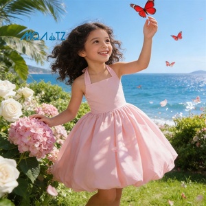 MQATZ Nuovo Elegante Abito Senza Schienale per Ragazze, Grazioso Vestito da Cerimonia per Bambine, Abito da Principessa con Fiori, Taglia Regolabile LP663 - Product Image 1