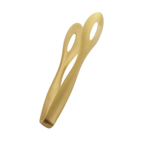 Quality Stainless Steel Kitchenware with Long Handle Gold Plated Metal Tongs Unique Style Serving for Salad <b>Fruit</b> & <b>Vegetables</b> - Product Image 4