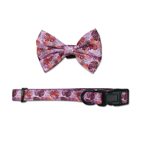 Conjunto de Collar para Mascotas con Estampado Floral de Alta Calidad, Collar Ajustable para Perros y Cachorros con Corbata de Moño Extraíble, Accesorios para el Cuello