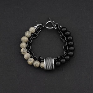 Simple Popular Niche Design Double Layered <b>Beaded</b> <b>Bracelet</b> Titanium Steel Two Color Unisex's <b>Bracelets</b> Fashion Jewelry Wholesale - Product Image 3