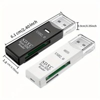 Convertisseur de concentrateur multi-ports 2 en 1 Adaptateur USB Type C OTG Lecteur de carte mémoire TF SD