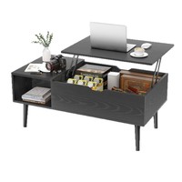 Nouvelle table basse en bois pour petit salon avec étagère de rangement et compartiment caché, design contemporain, meubles pour la maison