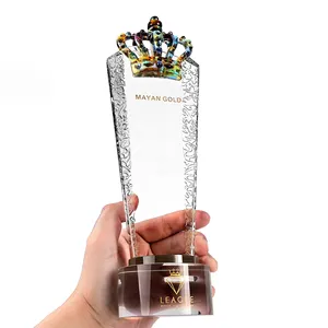 JY חדש הגעה אישית עיצוב כתר גביש גביע הפרס זכוכית גביע