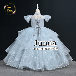 Abito da Principessa per Bambine, Blu Chiaro con Paillettes e Ricami, Vestito a Strati con Volant per Feste di Compleanno e Cerimonie Formali - Product Image 2