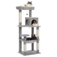 Árbol para Gatos Multinivel Resistente con Fácil Montaje, Hamaca Tipo Condo y Postes Rascadores de Sisal, Mueble para Gatos de MDF de Alta Densidad