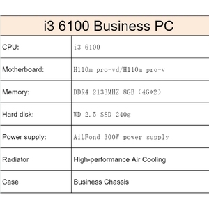 Barato <span class=keywords><strong>Pc</strong></span> Intel I3 6100 Pcs Desktop <span class=keywords><strong>Gamer</strong></span> Computadora Configuración completa Ddr4 Ram Ssd H110 Juego de computadora Office Gaming Compre computadoras baratas - Product Image 6