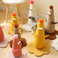 Griffoir vertical pour chat en sisal sans miettes Conception de poussin Poteau à gratter pour chaton d'intérieur